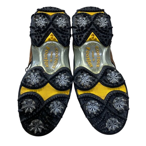 Footjoy Contour Golf Shoes Series White Brown Leather 54024 Mens 7M - Picture 8 of 10